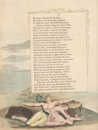 Pensamientos Nocturnos de Young, Página 12, Sus Favores Aquí Son Pruebas, No Recompensas de William Blake